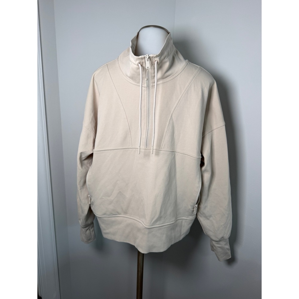 Old Navy Active Dynamic Fleece Quarter Zip Pullover Sweatshirt Beige XXL Womens